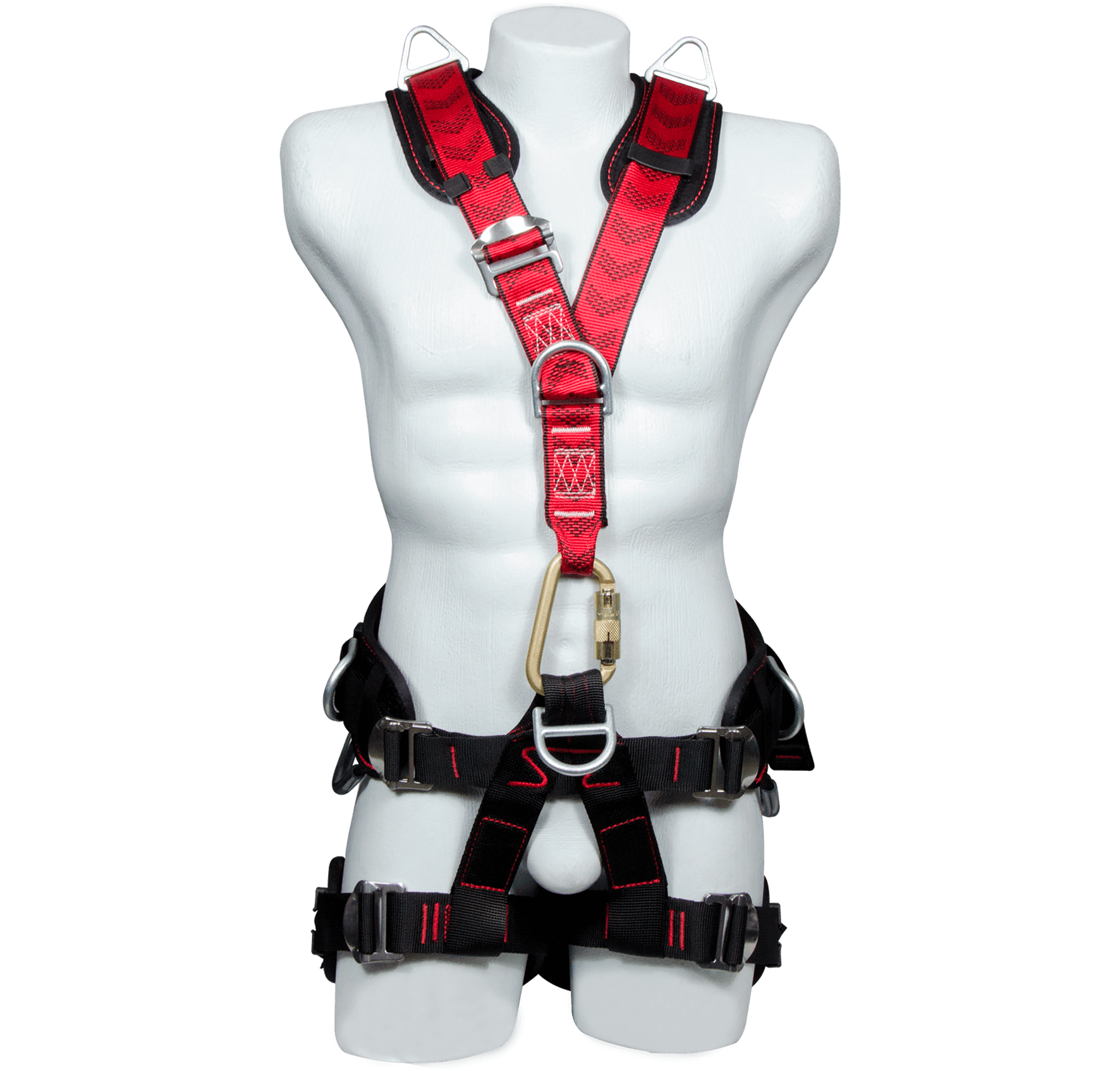 Arnés anticaídas de sujeción pélvico-pectoral en X con 7 puntos